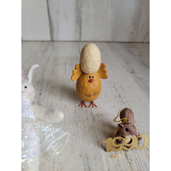 Easter egg chick bunny ballerina squirrel ornament figure set spring - Picture 5 of 7